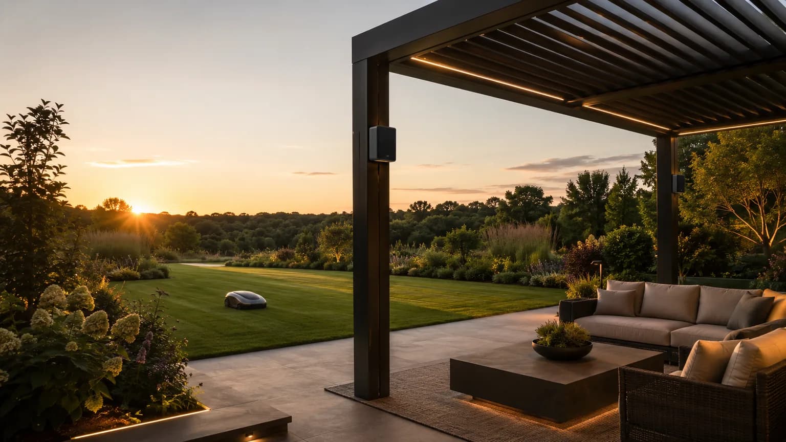 The Smart Backyard System 2026: Mower, Shade & Audio
