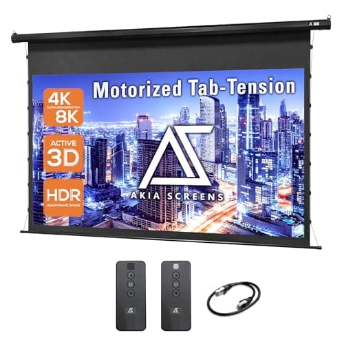 Akia Screens Motorized Tab-Tension 120-inch — Recommended per expert consensus