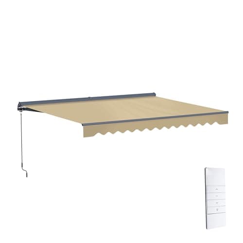 ALEKO 16x10 ft Semi-Cassette Motorized Retractable Awning with LED Lights โ Must Buy per expert consensus