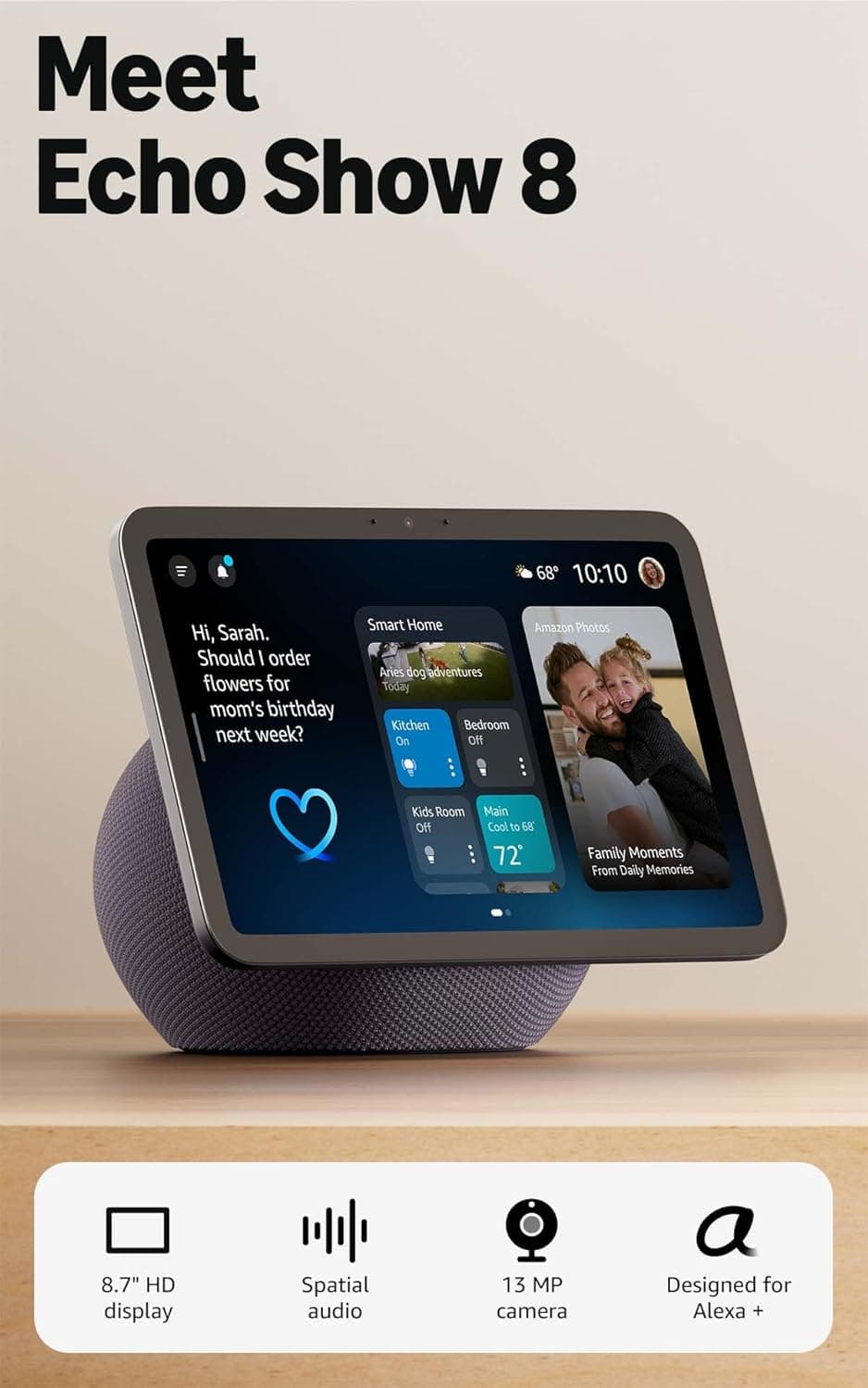 Amazon Echo Show 8 (4th Gen, 2025) — Recommended per expert consensus