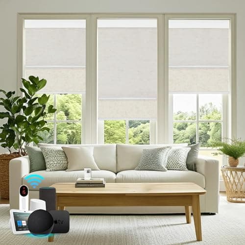 Bringnox Motorized Dual Shades, Smart Wi-Fi Blackout & Sheer Shades, Remote/App/Voice Control for Easy Light & Privacy