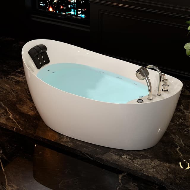 Empava 67-Inch Freestanding Boat-Shaped Jetted Tub