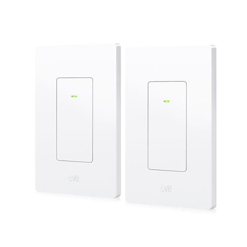 Eve Light Switch (Matter) 2-Pack – Smart Wall Switch for Apple Home, Alexa, Google Home, SmartThings; for Single-Pole & 3-Way switches; Thread, Requires Thread Router & Neutral Wire; UL-Certified — Good Value per expert consensus