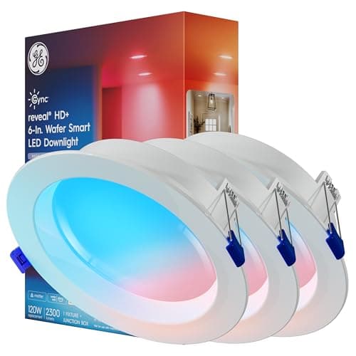 GE Cync Reveal HD Plus Smart LED Wafer Downlight 6 Inch 3 Pack
