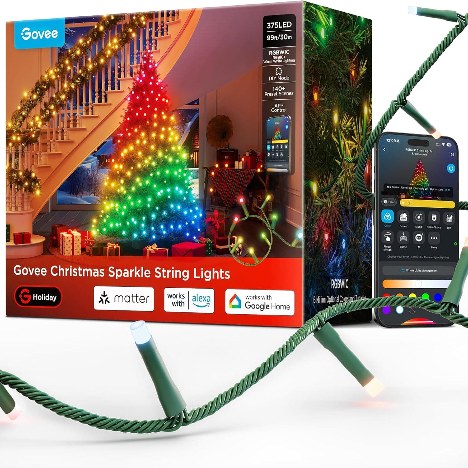 Govee Christmas Sparkle String Lights — Recommended per expert consensus