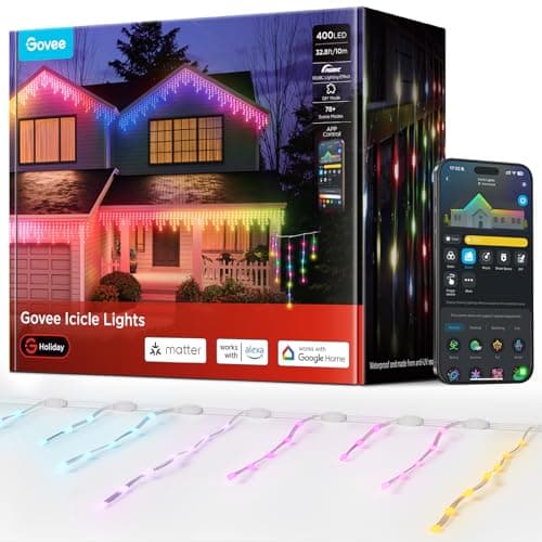 Govee Smart Icicle Lights (400 RGBIC LEDs, 33ft, IP67)