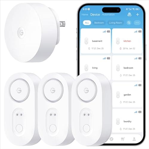 GoveeLife Water Leak Detector 1s (1 Gateway + 3 Sensors) — Recommended per expert consensus