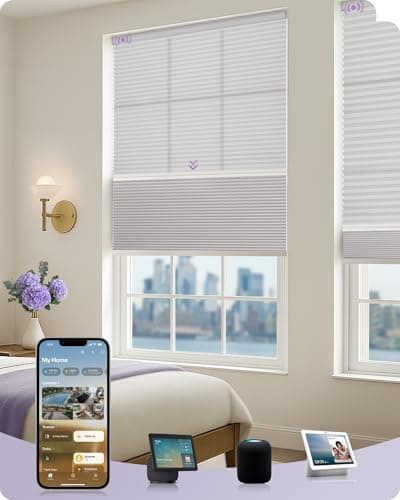 Graywind Motorized Day & Night Cellular Shades Powered by Eve (Matter-over-Thread, Custom Size) โ Recommended per expert consensus