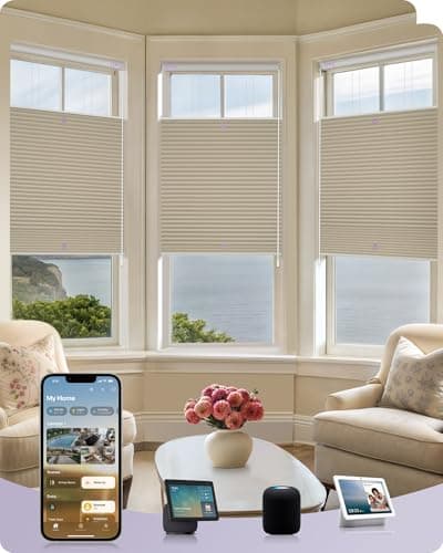 Graywind Motorized Matter Cellular Shades (100% Blackout, Top-Down Bottom-Up, Custom Size)