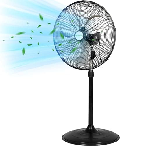 Hykolity 20" High-Velocity Pedestal Fan (5,200 CFM, Add-Your-Own Mist)