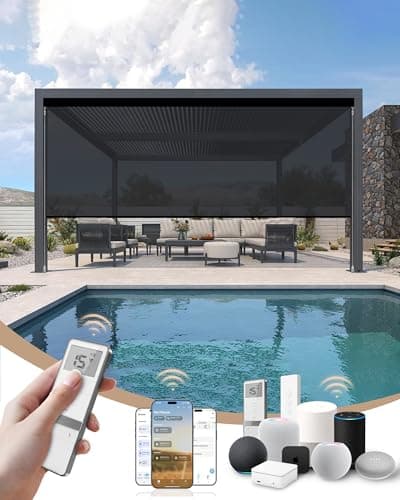 Kincmo Motorized Outdoor Patio Shade (Black)