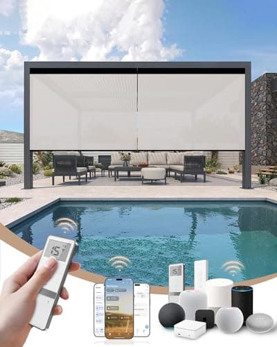 Kincmo Motorized Outdoor Patio Shade (White)