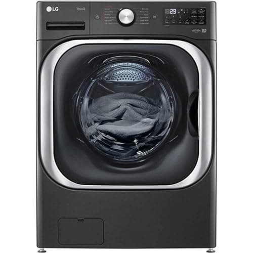 LG 5.2 cu. Ft. Stackable Smart Front Load Washer in Black Steel with Steam and TurboWash Technology
