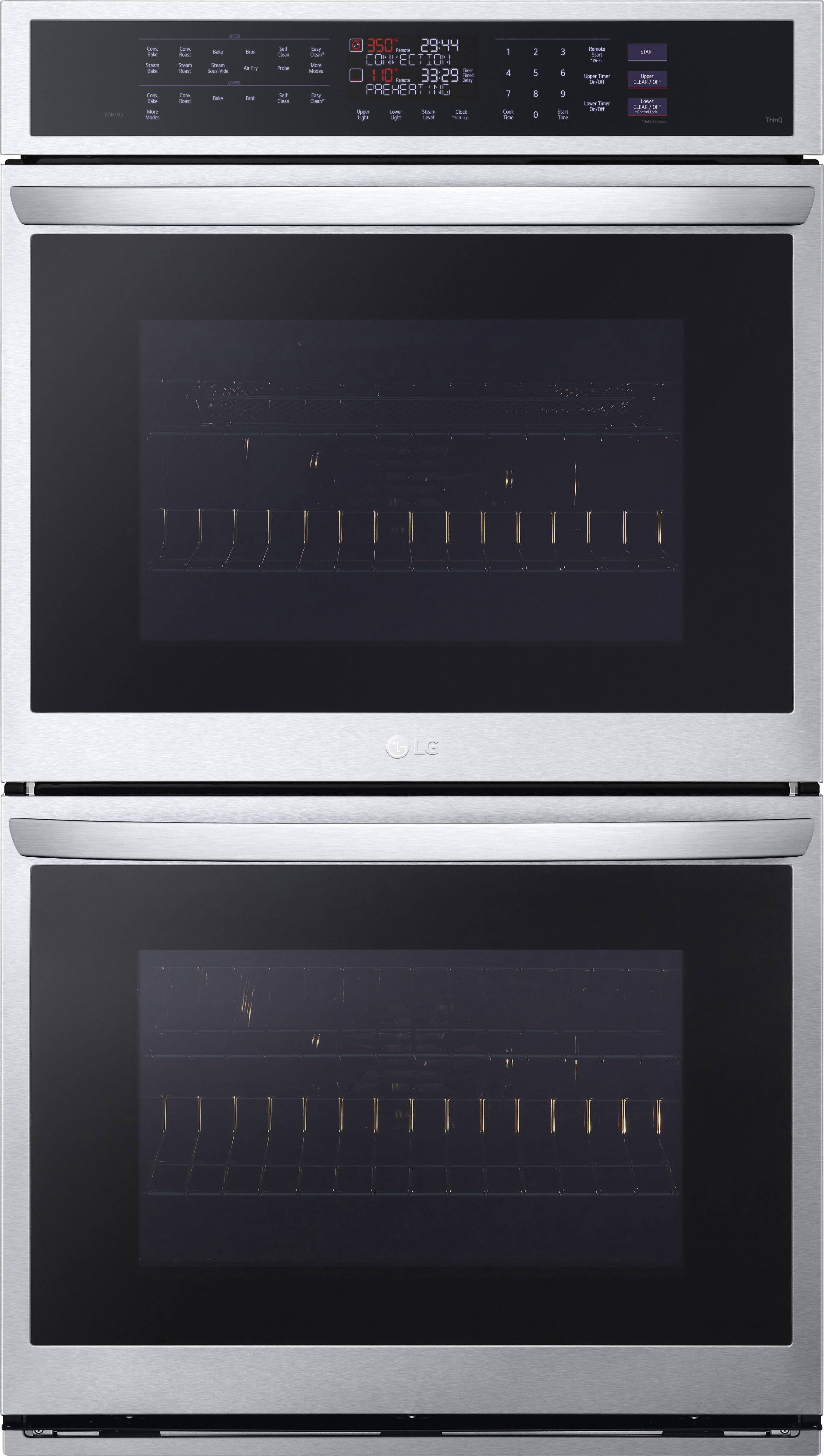 LG WDEP9427F 30" Smart Built-In Electric Double Wall Oven with Steam Sous Vide