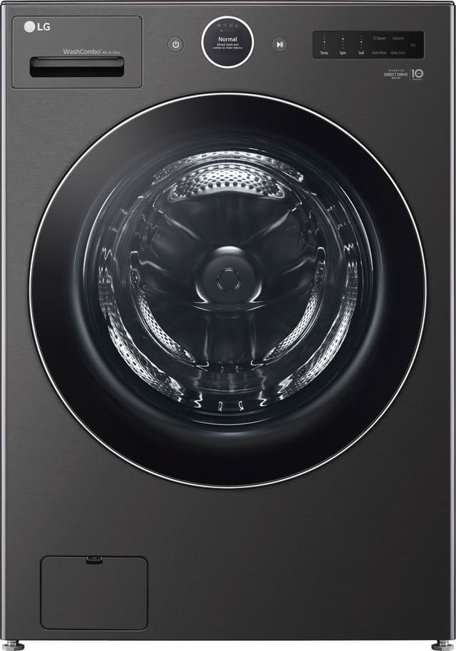 LG 5.0 Cu. Ft. HE Smart Mega Capacity All-in-One Electric Washer/Dryer WashCombo with Steam and Ventless Inverter Heat Pump - Black Steel