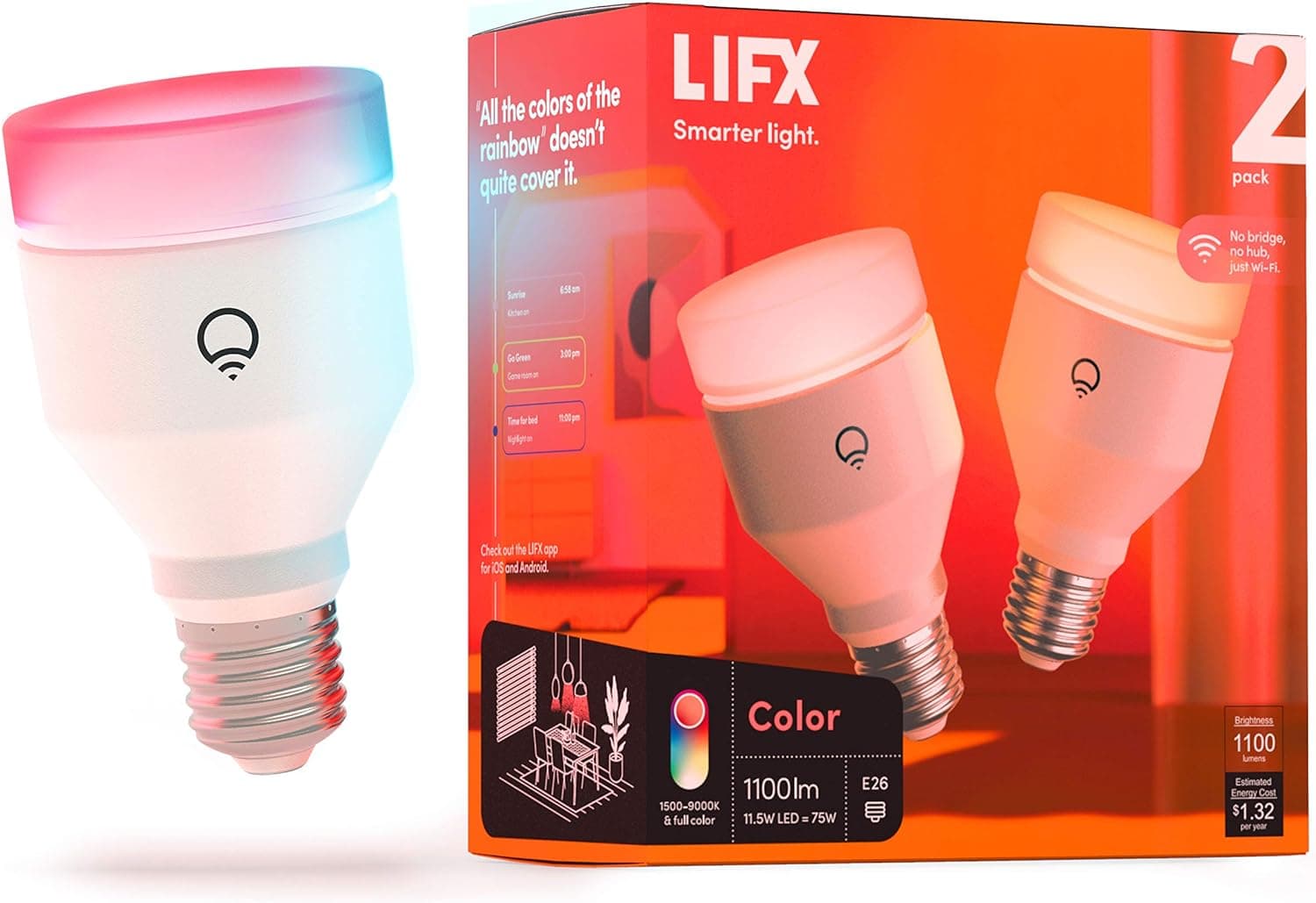 LIFX A19 Color Bulb — Recommended per expert consensus