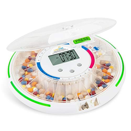 LiveFine Automatic Pill Dispenser (28-Day, 6 Dosage Templates)
