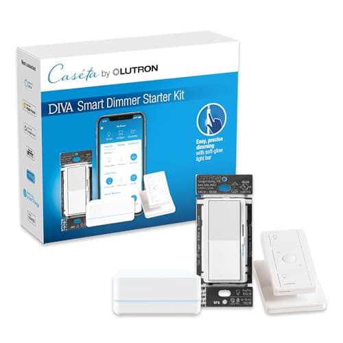 Lutron Caseta Diva Smart Dimmer Switch Starter Kit (DVRF-BDG-1DP-A) with Smart Hub, Pico Remote & Pedestal