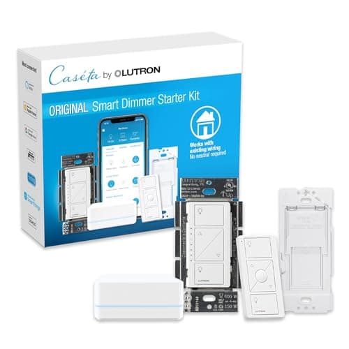 Lutron Caseta Original Smart Dimmer Switch Starter Kit (P-BDG-PKG1W-A) with Smart Hub, Pico Remote & Wallplate