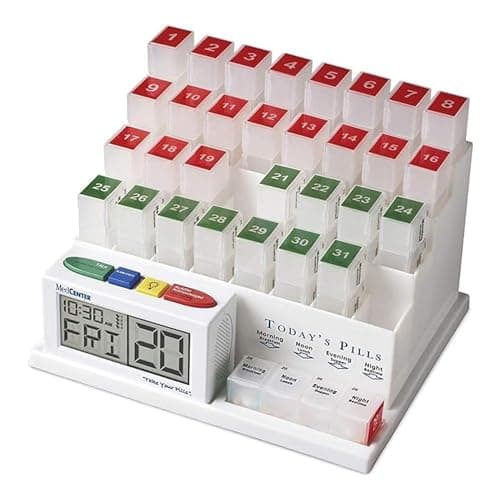 MedCenter 31-Day Pill Organizer w/ Talking Alarm