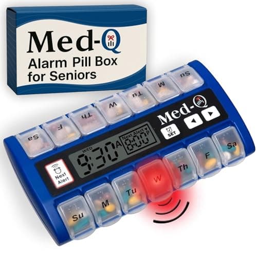 Med-Q Digital Pill Box with Alarms & Lights