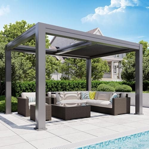 MELLCOM 10x13 ft Motorized Retractable Pergola with 2 Independent Louvers โ Recommended per expert consensus