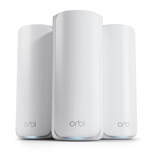 NETGEAR Orbi 870 Series Tri-Band WiFi 7 Mesh System (RBE873, Router + 2 Satellites)