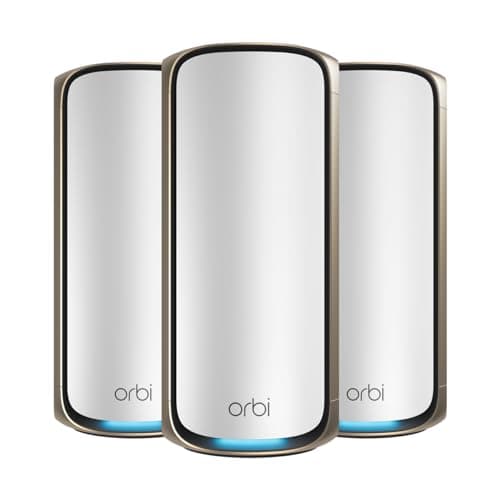 NETGEAR Orbi 970 Series Quad-Band WiFi 7 Mesh System (RBE973S, 3-Pack)