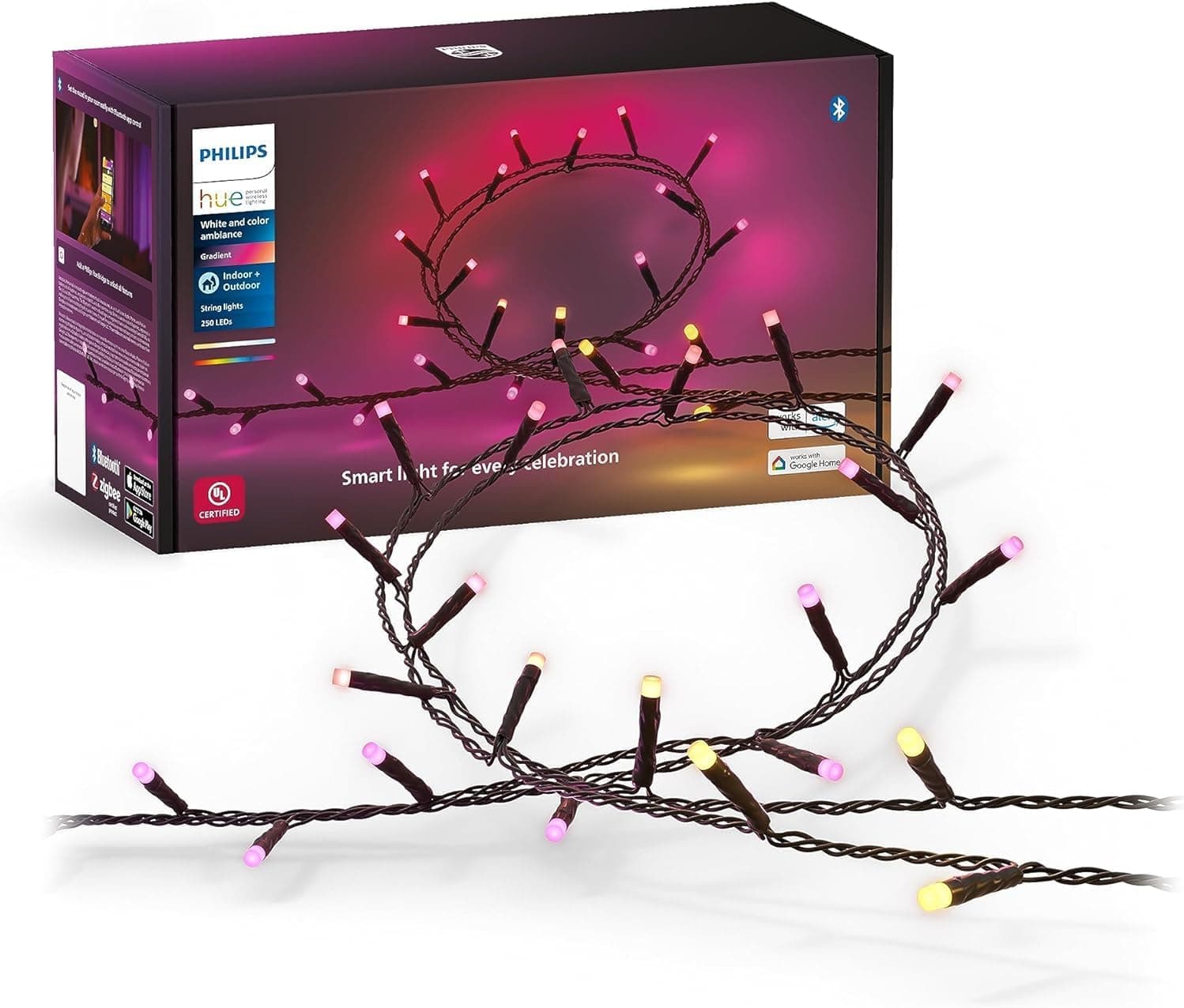 Philips Hue Festavia String Lights (2nd gen), 250 LEDs — Recommended per expert consensus