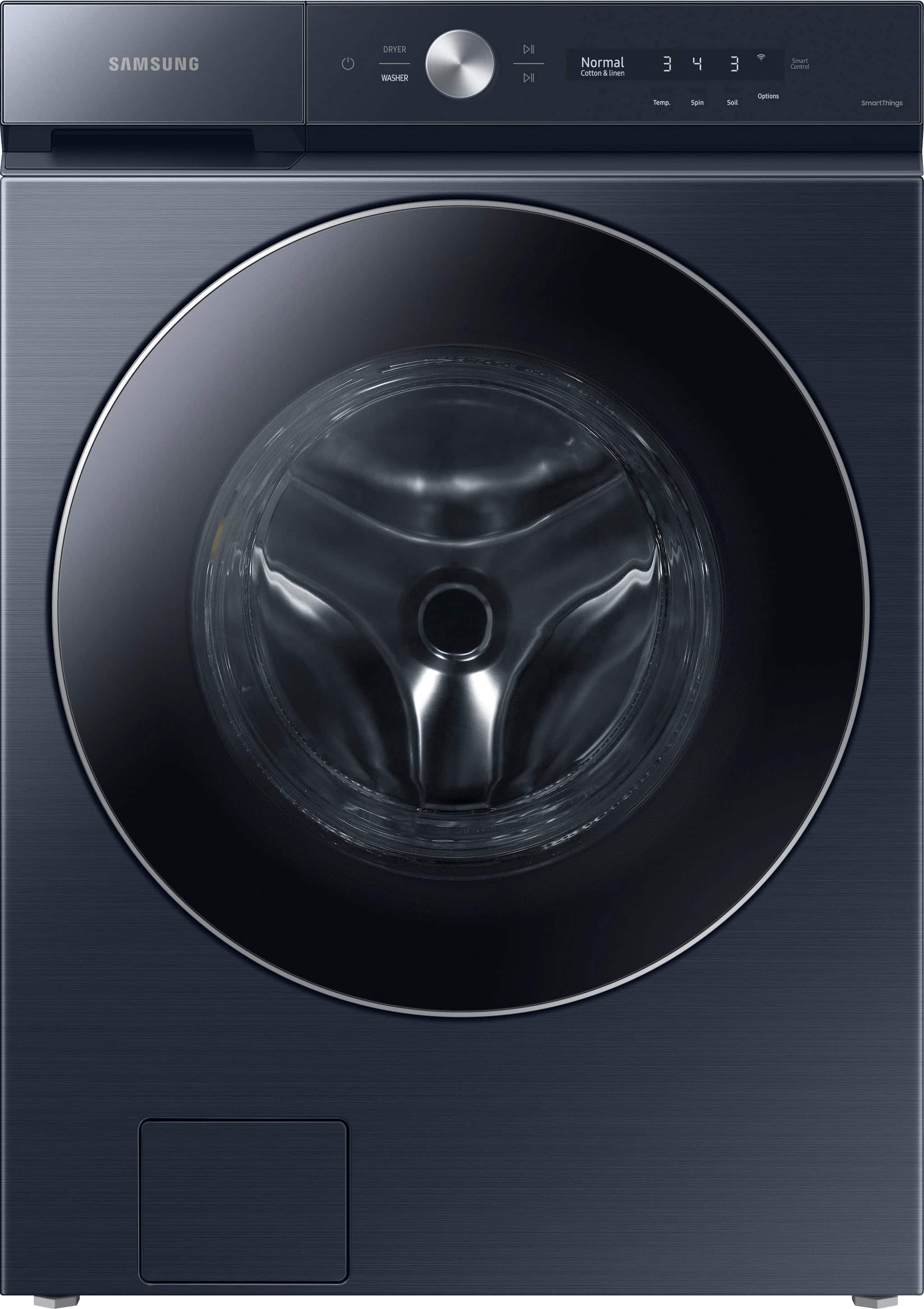 Samsung BESPOKE 5.3 Cu. Ft. High-Efficiency Stackable Smart Front Load Washer with Steam and AI OptiWash — Brushed Navy