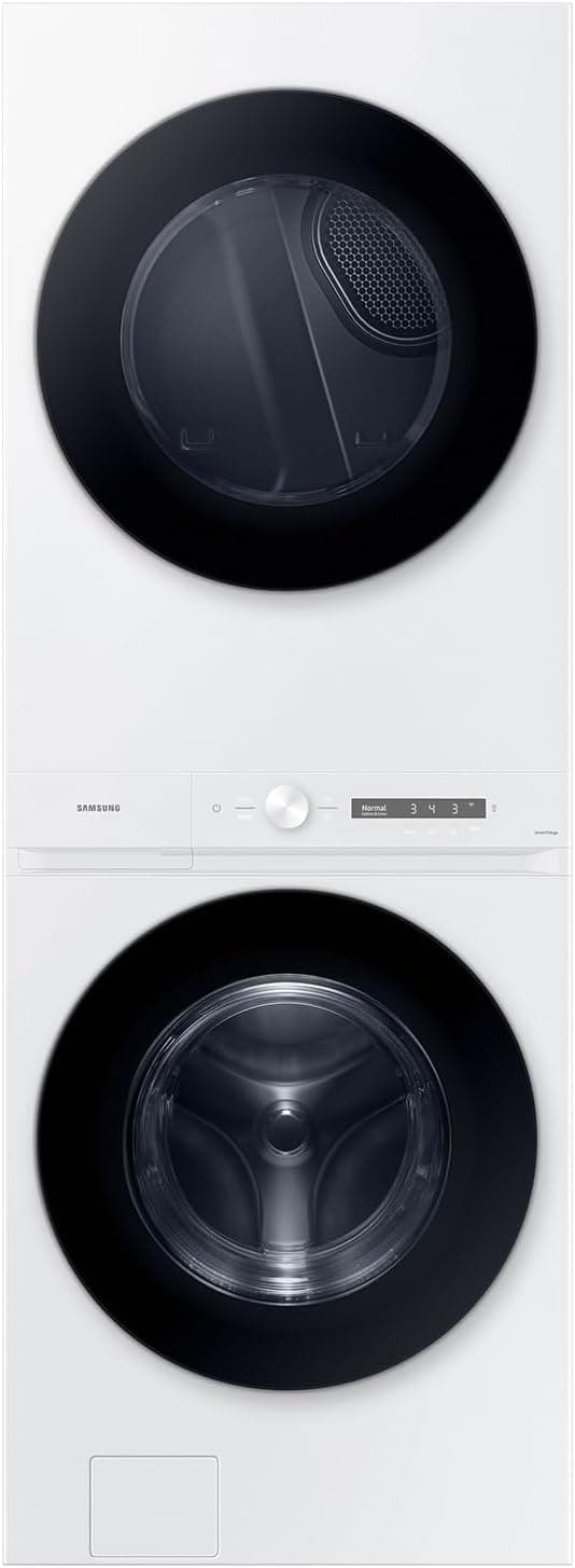 Samsung Bespoke AI Laundry Hub 4.6 cu. ft. Washer with Steam Wash and 7.6 cu. ft. Gas Dryer, White, WH46DBH100GWA3 — Recommended per expert consensus