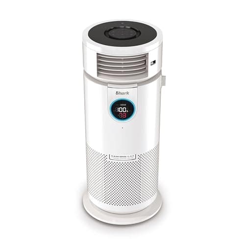 Shark 3-in-1 Clean Sense Air Purifier, Heater & Fan, HEPA Filter, 500 Sq Ft, Oscillating, Captures 99.98% of Particles for Clean Air, Dust, Smoke & Allergens, White, HC450