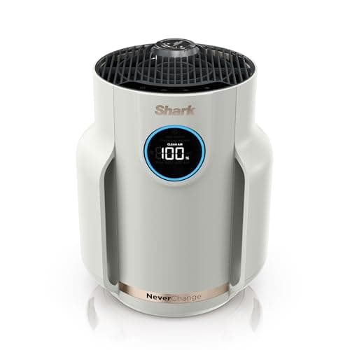 Shark Air Purifier for Home, NeverChange Compact Pro, for Bedroom, Nursery, Home Office, Dorm, HEPA-Exceeding Filter, Captures Pollutants, Pet Dander, Dust, Odor, Smoke, and More, HP072, Dove