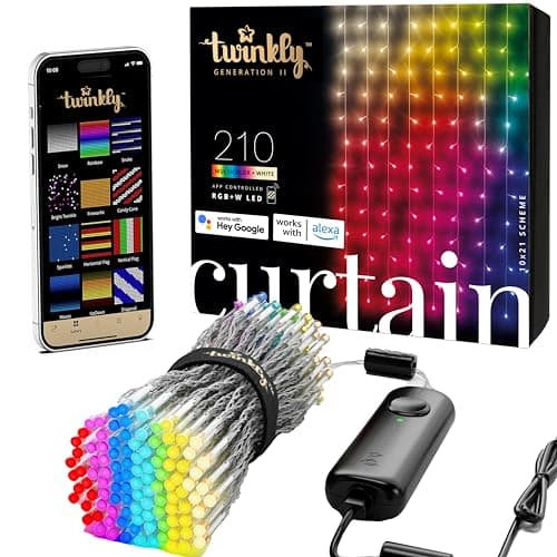 Twinkly Christmas Curtain Lights (210 RGB+W LEDs, HomeKit)