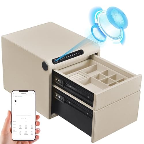 VALINIRT 2-Drawer Biometric Jewelry Safe — Recommended per expert consensus