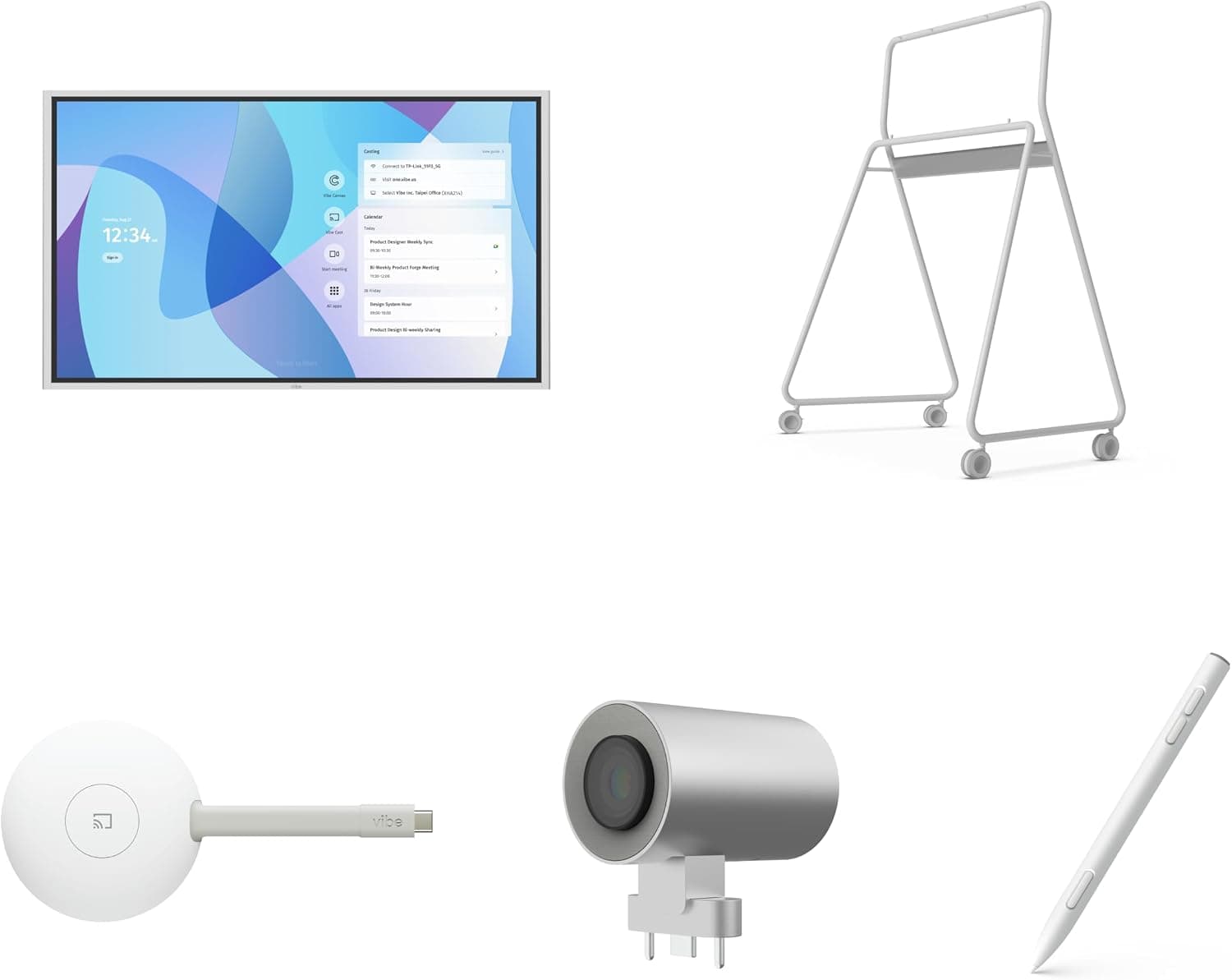 Vibe S1 55 Inch Smart Board Bundle with Stand, 4K Camera, Vibe Tap and Active Stylus — Recommended per expert consensus