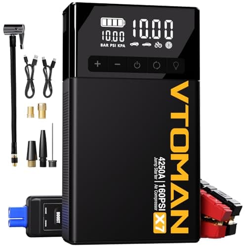 VTOMAN X7 4250A Jump Starter with 160PSI Air Compressor