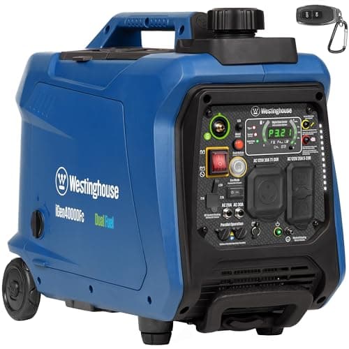 Westinghouse iGen4000DFc 4000 Peak Watt Dual Fuel Portable Inverter Generator with CO Sensor