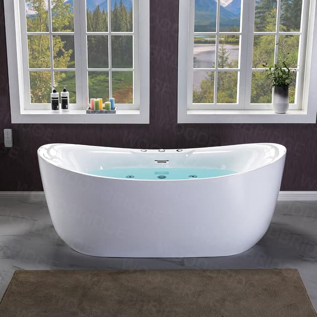WOODBRIDGE 71-Inch Water Jetted and Air Bubble Bathtub