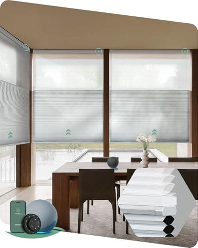 Yoolax Smart Day & Night Cellular Shades (Top-Down Bottom-Up, Light Filtering + Blackout, Custom Size, Alexa)