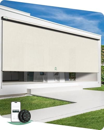 Yoolax Motorized Outdoor Solar-Powered Roller Shade (Remote)