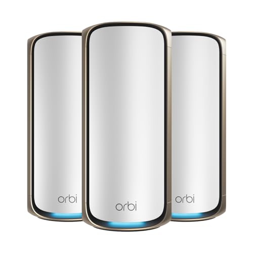 NETGEAR Orbi 970 Series Quad-Band WiFi 7 Mesh System (RBE973S, 3-Pack)