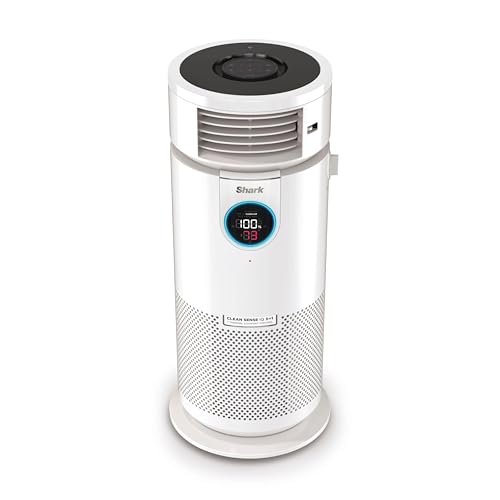 Shark 3-in-1 Clean Sense Air Purifier, Heater & Fan, HEPA Filter, 500 Sq Ft, Oscillating, Captures 99.98% of Particles for Clean Air, Dust, Smoke & Allergens, White, HC450