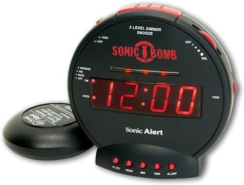 Sonic Bomb SBB500SS Alarm Clock with Bed Shaker