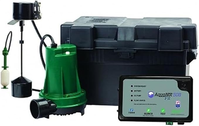 Zoeller 508-0014 Aquanot Fit 12-Volt DC Battery Back-Up Sump Pump System
